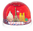 Paris Mounments Snowglobe, Red Small