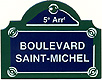Paris Street Sign, Boulevard Saint Michel, 4x3
