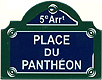 Paris Street Sign, Place Du Pantheon, 4x3
