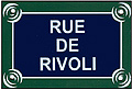 Paris Street Sign Replica, Rue De Rivoli, 6x4