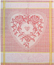 European Tea Towel - Red Hearts
