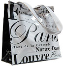 Paris City B/W Letter Tote Bag, Large