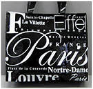Paris City B/W Letter Tote Bag, Large