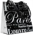 Paris City B/W Letter Tote Bag, Small