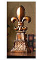 Brass Fleur de Lis Finial, 10-3/4H