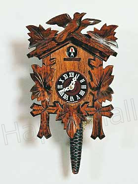 Carved Barvarian Cuckoo Clock with Cuckoo Bird, 13H