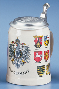 Old German Beer Stein, 6-1/2H