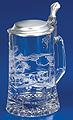 Glass Beer Stein with Pewter Lid - Aviator, 7-1/4H