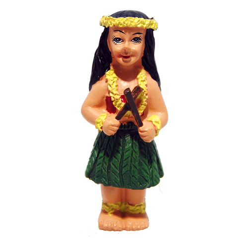 Hawaiian Hula Dancer Girl with Puili - Fridge Magnet