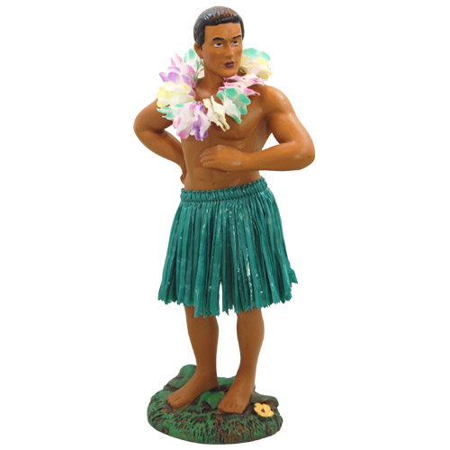 Hawaiian Man Dancing Hula Dashboard Doll, 7H