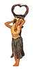 Hula Girl (Long Green Skirt with Both Hands Raised) Bottle Opener