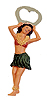 Hula Girl with Mini Green Skirt Bottle Opener