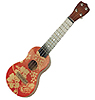 Ukulele with Red Aloha Print, 18