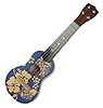 Ukulele with Blue Aloha Print, 18