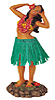 Hawaiian Dashboard Hula Doll Longing - Green Skirt, 7H