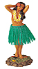 Hawaiian Sweet Leilani Dashboard Hula Doll - Green Skirt, 7H