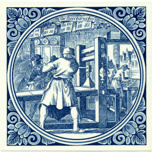 Boeckdrucker / Printer, Dutch Delft Tile 6