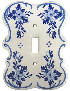 Delft Blue Single Switch Cover Plate