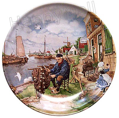 Color Decorative Plate - Fisherman 9.5D
