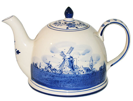 Delft Blue Windmill Dome Teapot