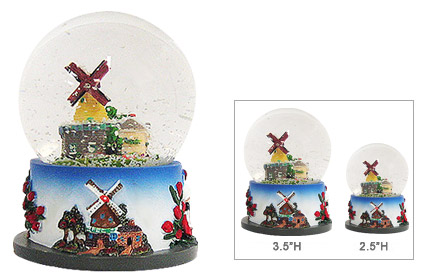 Dutch Windmill Snow Globe, 2.5H