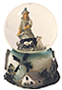 Tulip Girl Snowglobe in Cyan Blue, 2.5H