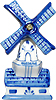 3 1/2H Holland Windmill Delft Blue, Fridge Magnet