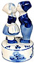 Delft Blue- Kissing Couple, Music Box