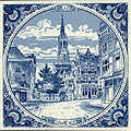 Delft Tile, Nieuwe Kerk in Circle, 6