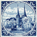 Delft Tile, Oostpoort in Circle, 6