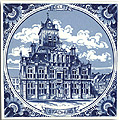 Delft Tile, Stadhuis in Circle, 6