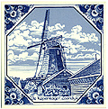 de Koperslager Windmill in Hexagon Design, Dutch Tile 6