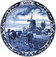 Lente/Spring, Hand Painted Delft Blue Plate 8D