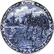 Herfst/Fall, Hand Painted Delft Blue Plate 8D