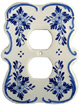 Delft Blue Double Outlet Cover Plate