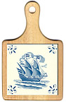 Ceramic Cheeseboard, Art Tiles in Delft Blue