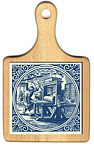 Cheeseboard w/ Delft-Blue Tile - Plaatdrukker/Engraver
