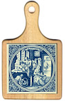 Cheeseboard w/ Delft-Blue Tile - Kleemaaker/Tailor