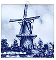 Dutch Tile, Traditional Delft Blue Stage Windmill