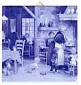 Dutch Tile, Delft Blue Family Gathering
