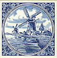 Dutch Tile, Windmill with Solid Fancy Boarder,Assorted