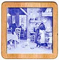 Ceramic Trivet, Delft Blue Family Gathering, 7.5