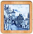 Ceramic Trivet, Delft Blue European Village, 7.5
