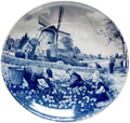 Delft Blue Decorative Plate - Tulip Pickers, 9.5D