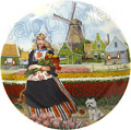 Color Decorative Plate - Tulip Girl 9.25D