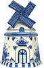 Delft Blue Windmill Cookie Jar, 10H