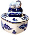 Delft Blue Dutch Couple Figurine, Heart Box, 3H