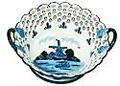 Delft Blue Windmill Basket with Cut Work, 9D