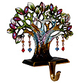 Enamel Jeweled Tree of Life Mantel Hook, 6H x 2W