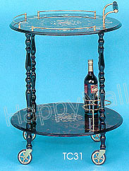 24 Round Med. Brown Tea Cart